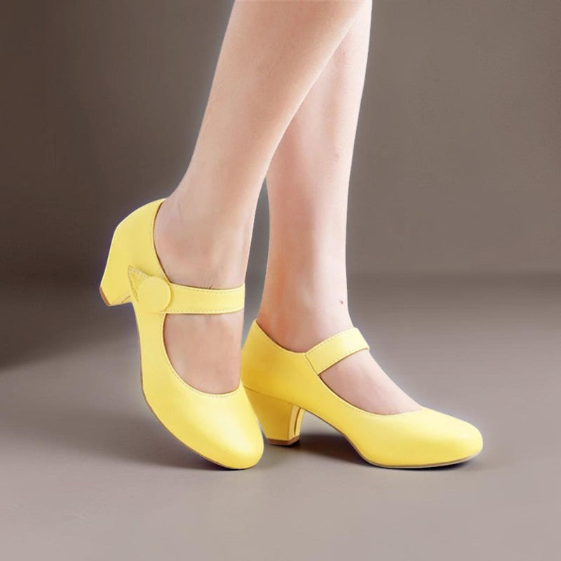 Georgia | Adjustable Block-Heel Mary Janes