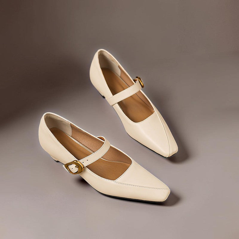Isla | Gold-Buckle Mary Janes