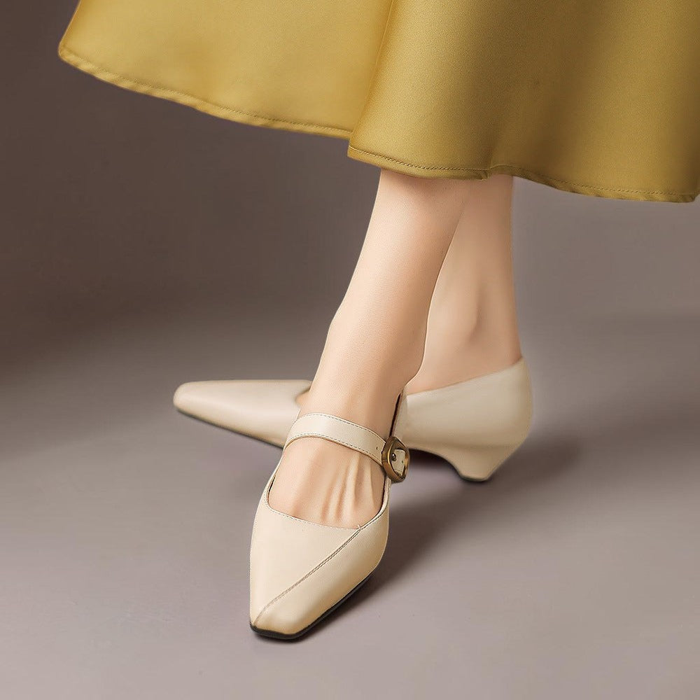 Isla | Gold-Buckle Mary Janes