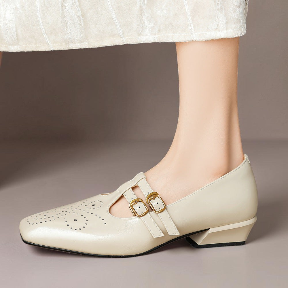 Evie | Double-Strap Leather Mary Janes