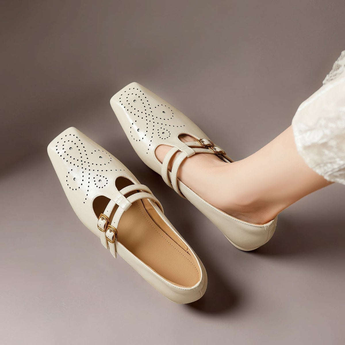 Evie | Double-Strap Leather Mary Janes