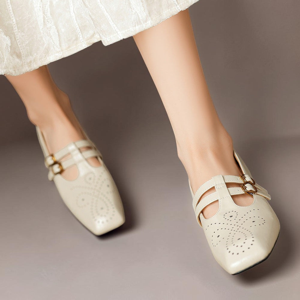 Evie | Double-Strap Leather Mary Janes