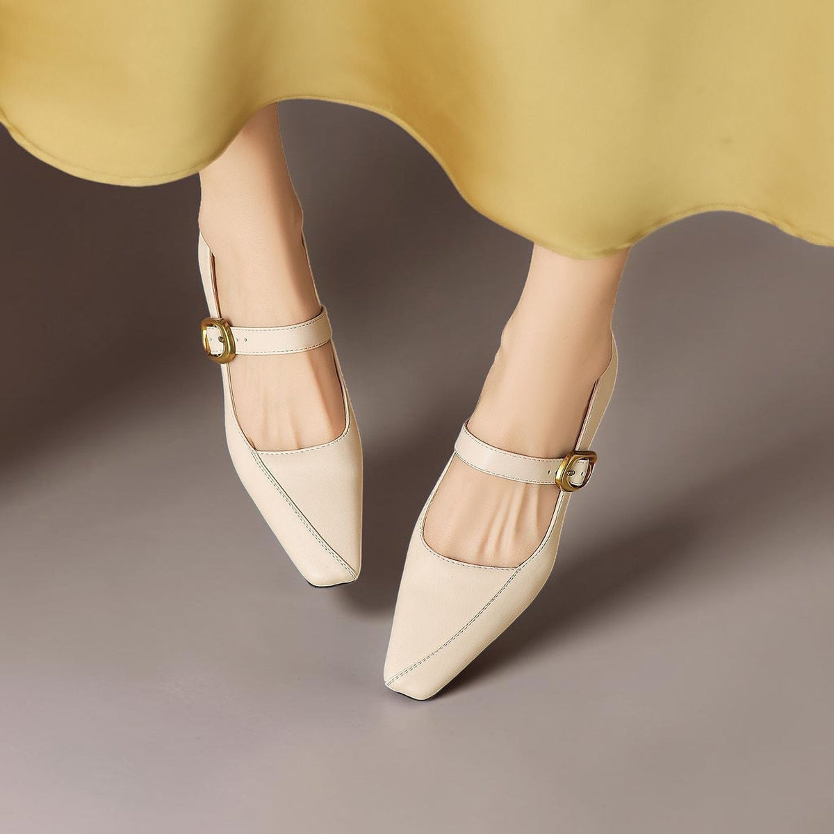 Isla | Gold-Buckle Mary Janes