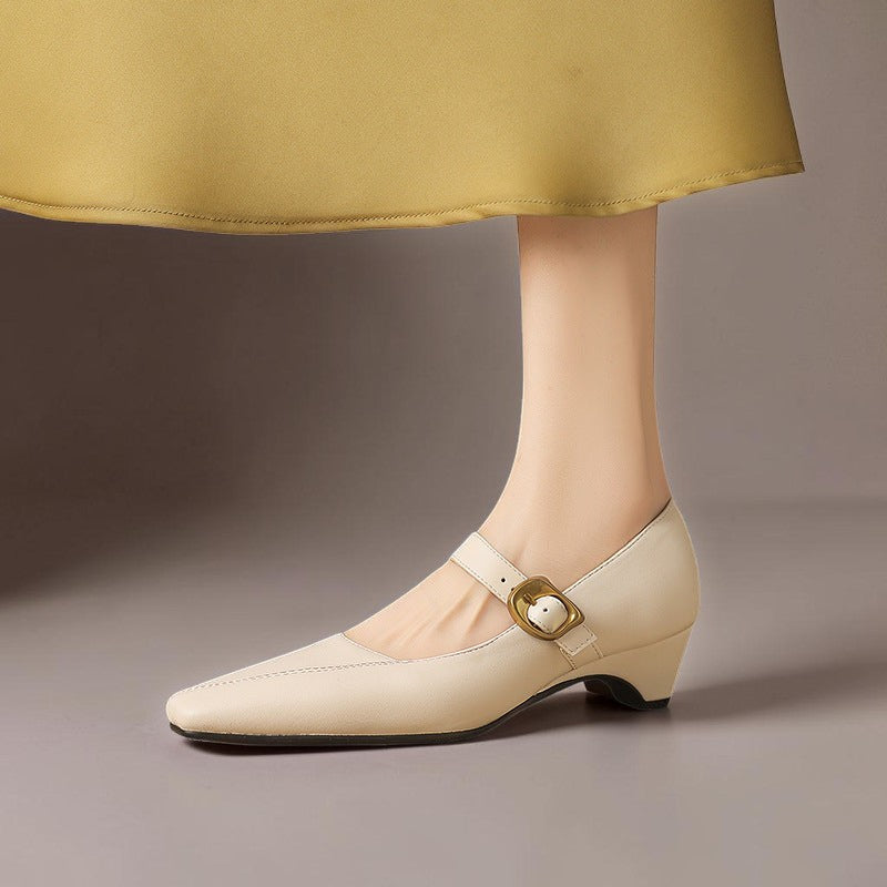 Isla | Gold-Buckle Mary Janes