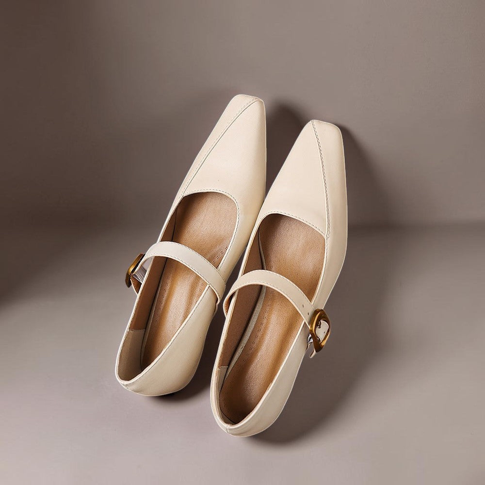 Isla | Gold-Buckle Mary Janes