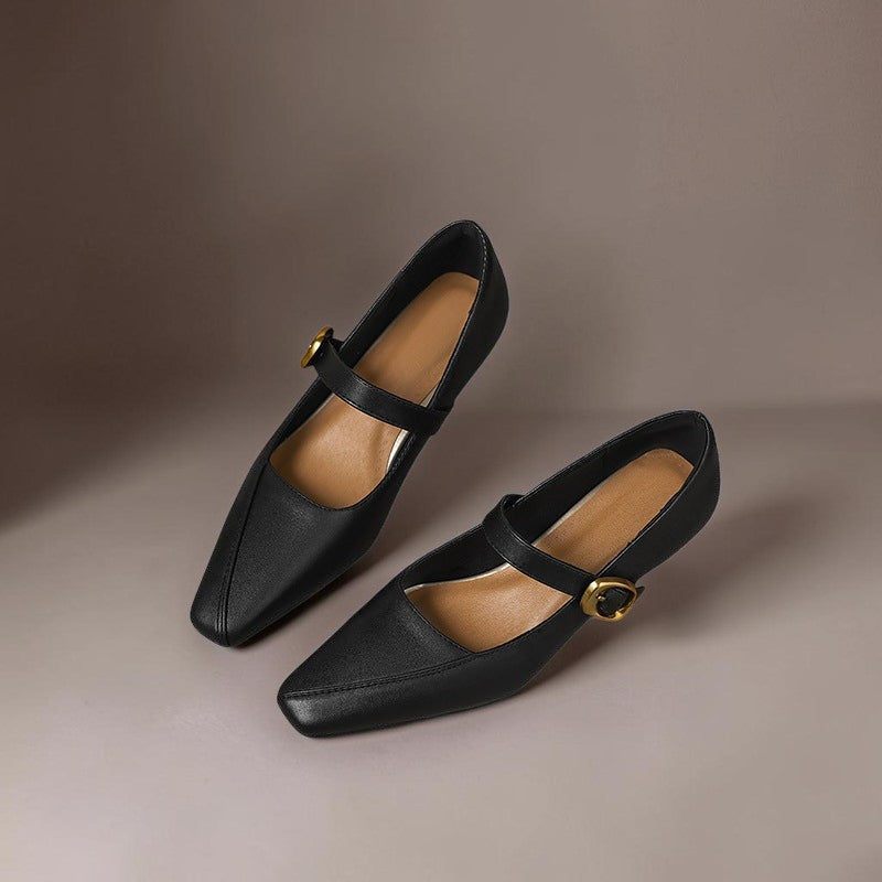 Isla | Gold-Buckle Mary Janes