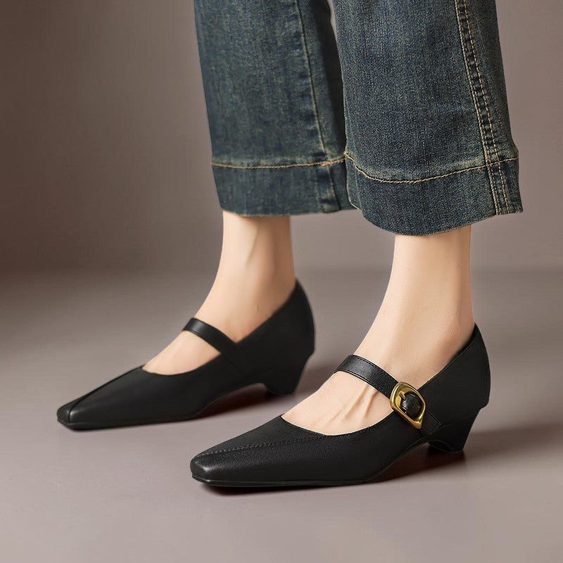 Isla | Gold-Buckle Mary Janes
