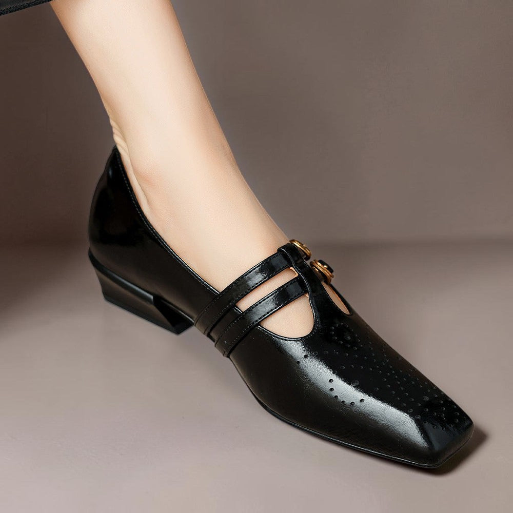 Evie | Double-Strap Leather Mary Janes