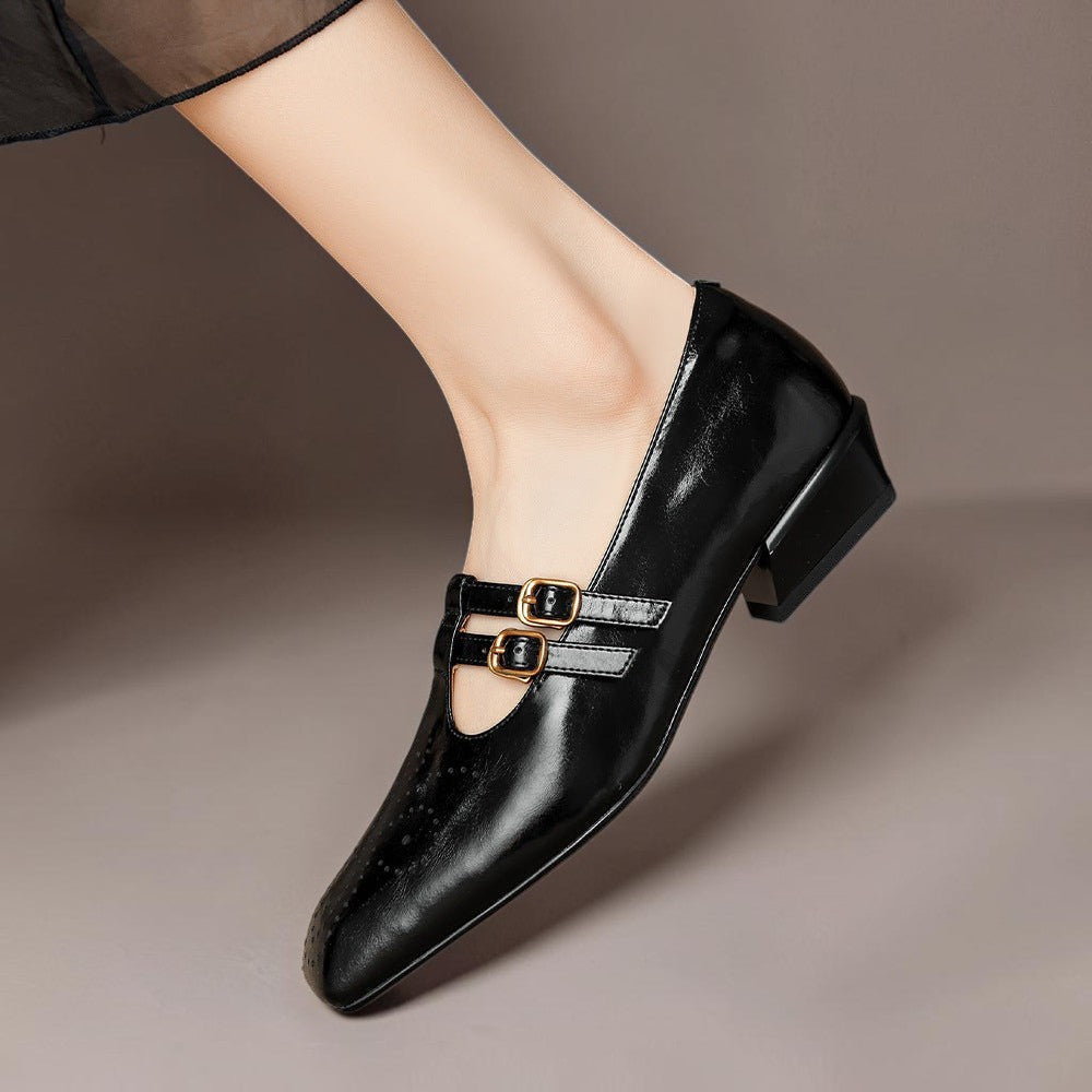 Evie | Double-Strap Leather Mary Janes