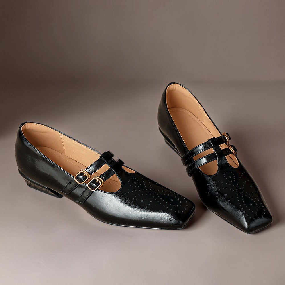 Evie | Double-Strap Leather Mary Janes