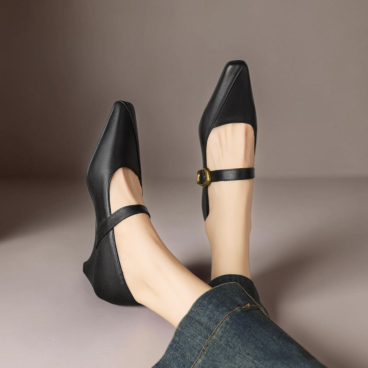 Isla | Gold-Buckle Mary Janes