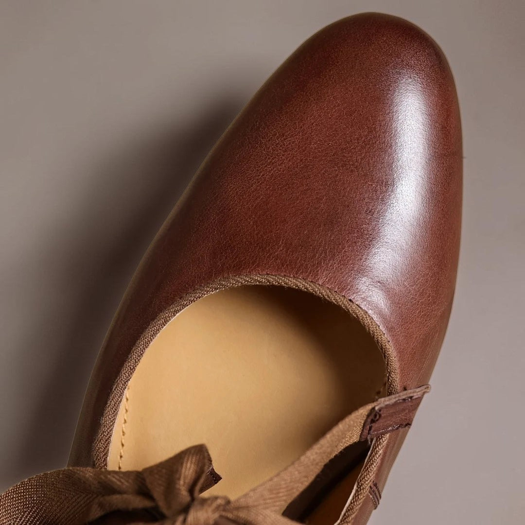 Elsie | Leather Bow Ballet Flats