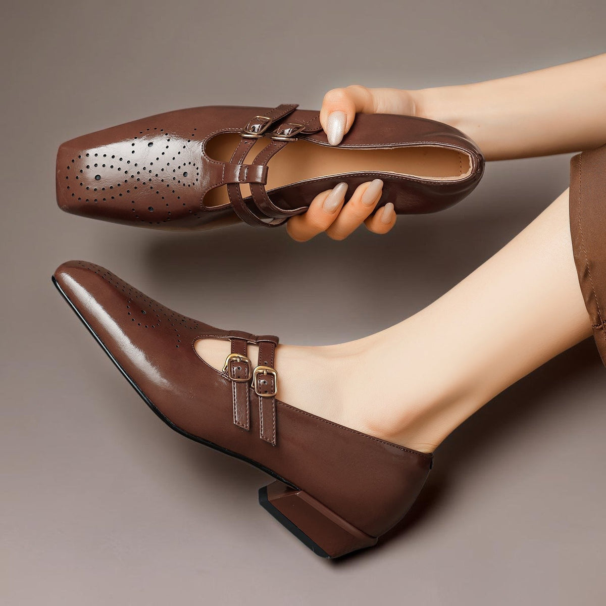 Evie | Double-Strap Leather Mary Janes