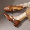 Amelia | Square-Toe Gold-Detail Mary Janes
