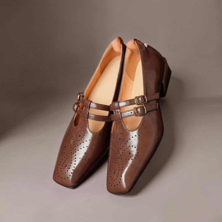 Evie | Double-Strap Leather Mary Janes