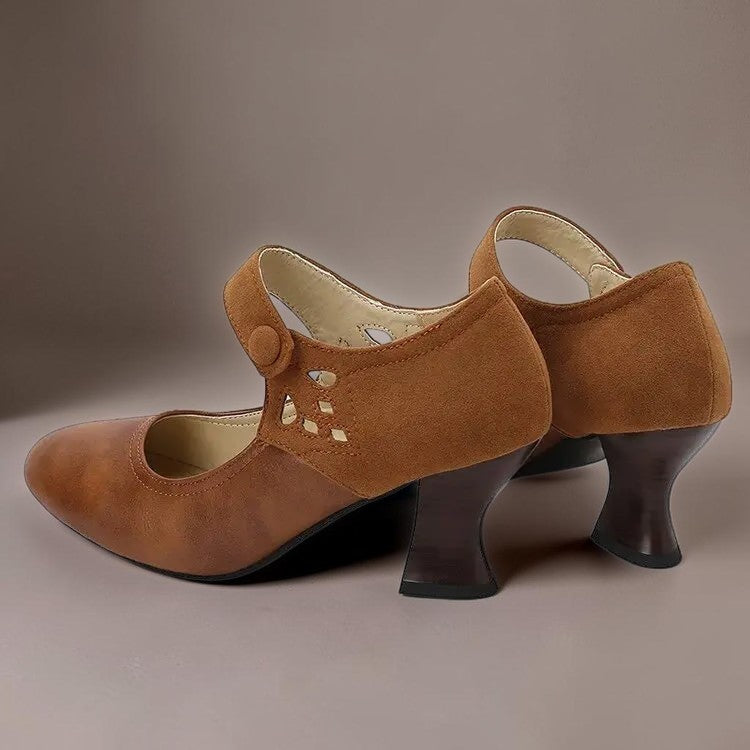Freya | Button-Strap Heels