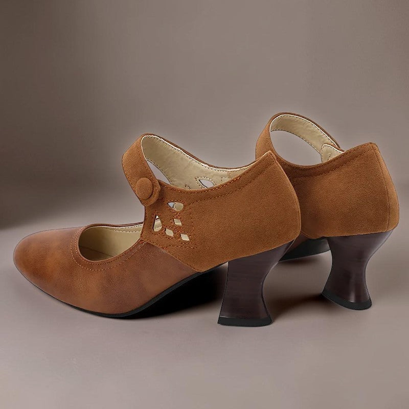 Freya | Button-Strap Heels