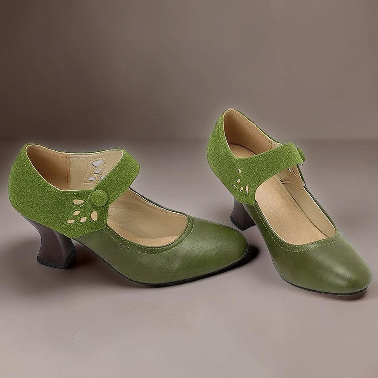 Freya | Button-Strap Heels