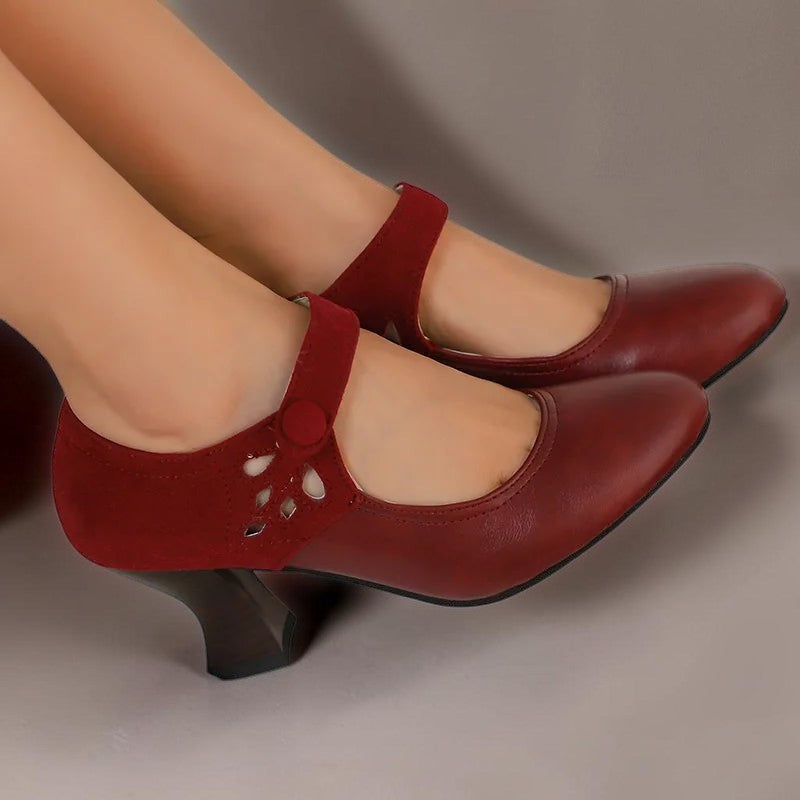 Freya | Button-Strap Heels