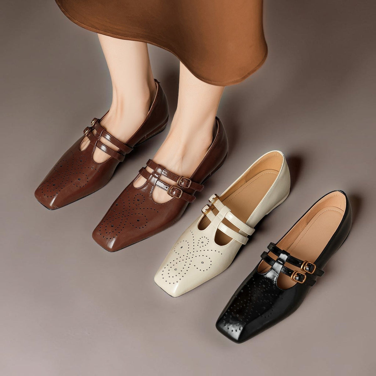 Evie | Double-Strap Leather Mary Janes