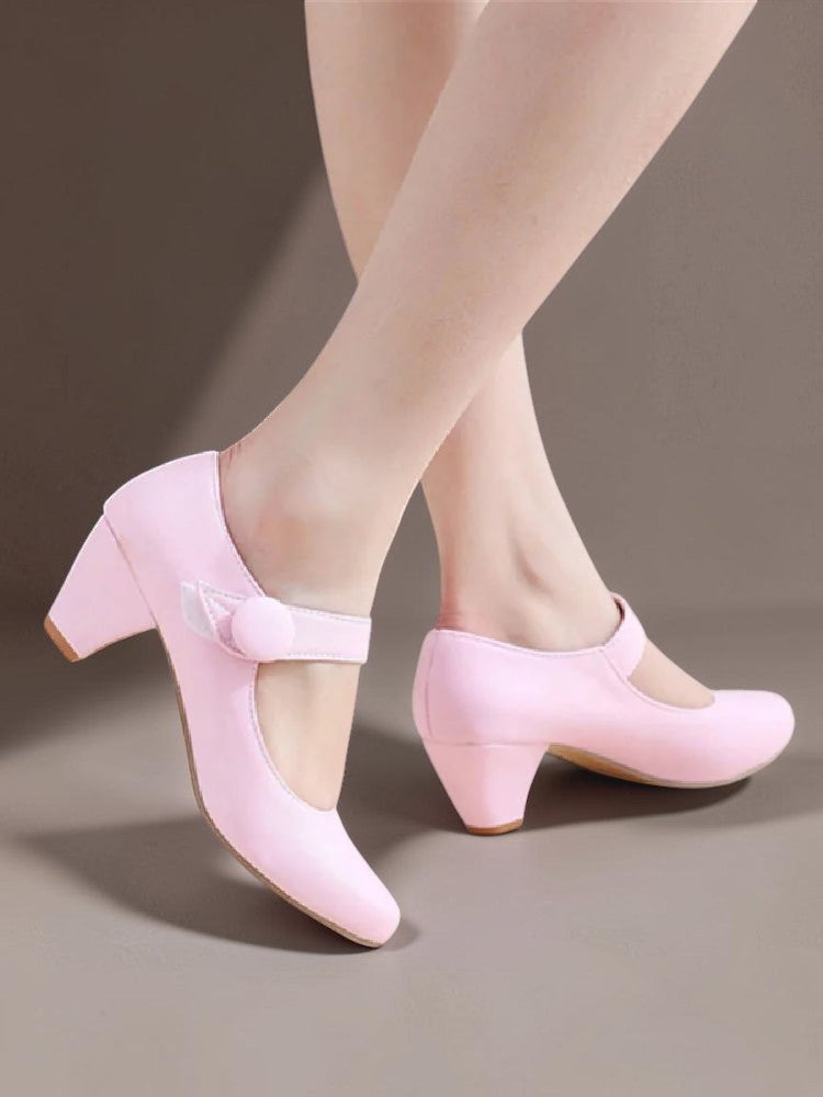Georgia | Adjustable Block-Heel Mary Janes