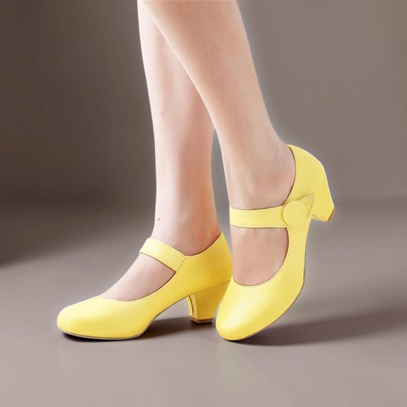 Georgia | Adjustable Block-Heel Mary Janes