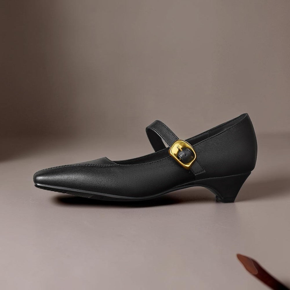 Isla | Gold-Buckle Mary Janes
