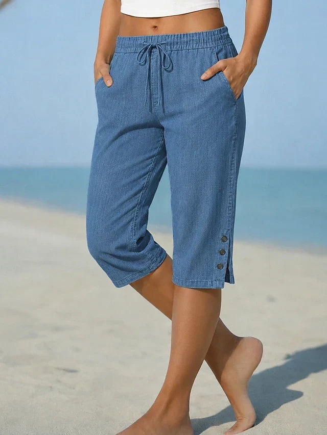 Amelia | Relaxed Linen Capri Pants